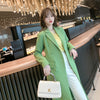 2023  Spring Winter Korean Style Singer Breasted Streetwear Green Long Casual Blazer Coat Jacket for Women