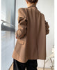 2023 Autumn Women Vintage Single Button Slim Blazer Coat Office Long Sleeve Jackets Female Suit Outerwear Chic Tops