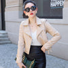 2022 Autumn Women Pu Leather Jacket Woman Zipper Short Coat Female Black Punk Bomber Faux Leather Outwear spring  Blazer