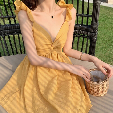 2022  Bali Seaside Holiday Beach Short Slip Ins Small Slimming Dress