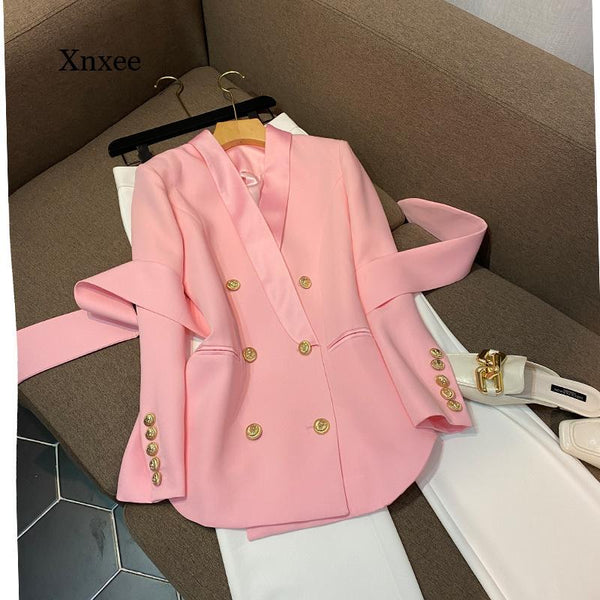 2023 Black Pink White Coat Jacket Autumn Spring Sexy Evening Party Bodycon  Womens Clothing