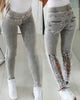 2022 Casual Daily Wear Solid Color Lace-up Jeans Female Long Skinny High Waist Women's Pants Leggings
