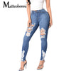 2022 Casual High Waist Denim Jeans Women Slim Fit Jeans Ladies Ripped Elastic Skinny Jeans Sexy Hole Vintage Boyfriend Jeans