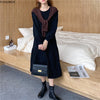 2022 Design Japan Style Women Spring Autumn Basic Wear Casual Loose Robe Solid Cotton Blend Vintage Long Maxi Dress O2660