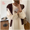 2022 Design Japan Style Women Spring Autumn Basic Wear Casual Loose Robe Solid Cotton Blend Vintage Long Maxi Dress O2660