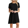 2022  Dresses Summer Women Casual Short Sleeve O-neck Solid Dress Large Size Streetwear Sundress Loose Dress Vestidos #PY2