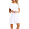 2022  Dresses Summer Women Casual Short Sleeve O-neck Solid Dress Large Size Streetwear Sundress Loose Dress Vestidos #PY2