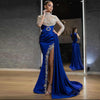2022 Evening Dress  Blue  Crewneck  Dinner Party Sexy Elegent