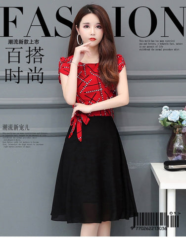 2022   Korean Elegant Dress For  Women 2022 Casual A-Line Print Midi Dress Evening Party Wear vestido