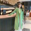 2023 Korean Style Singer Breasted Streetwear   Spring Winter Green Long Casual Blazer Coat Jacket for Women