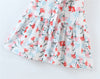 2023 Summer Sweet Bow Tie Chic Floral Print Mini Dress Women Holiday Style Ruffles Short Sleeve Dresses Female