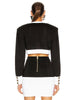 2023 High Street Summer Patchwork 2 Two-Piece Set O-Neck Long Sleeve Pocket Button Mini Bandage Dress Female Short Set