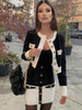2023 High Street Summer Patchwork 2 Two-Piece Set O-Neck Long Sleeve Pocket Button Mini Bandage Dress Female Short Set
