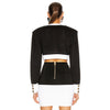 2022 High Street Summer Patchwork 2 Two-Piece Set O-Neck Long Sleeve Pocket Button Mini Bandage Dress Female Short Set