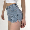 2022 Summer Jean High-waist Denim Shorts Casual Loose Oversized Elastic Korean Style Women Short