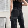 2022 Jeans For Women Back Loose High Waist mom Large Size Straight pants Long Wide Leg Women Jeans streetwear