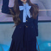 2022 Korean Set women2 piece set Solid blazer,Bow Shirt,high Waist Pleated Skirt Sold Separately Retro Harajuku Suit