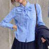 2022 Korean Set women2 piece set Solid blazer,Bow Shirt,high Waist Pleated Skirt Sold Separately Retro Harajuku Suit