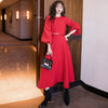 2023 Korean Style Spring Red Suit Women Elegant Ladies Dress Two-piece Suit