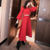 2023 Korean Style Spring Red Suit Women Elegant Ladies Dress Two-piece Suit