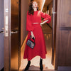 2023 Korean Style Spring Red Suit Women Elegant Ladies Dress Two-piece Suit