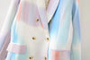 2022 Ladies Casual Loose Double-breasted Printed Ladies Jacket Trendy Mid-length Ladies Blazer Fall Small Suit Female
