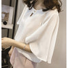 2023 Large Size 4XL Korean Style Chiffon Blouse Female Batwing Sleeve Loose Short Sleeve Solid Woman's Shirt Pullover 10345