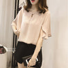 2023 Large Size 4XL Korean Style Chiffon Blouse Female Batwing Sleeve Loose Short Sleeve Solid Woman's Shirt Pullover 10345