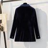 2023 Large Size Gold Velvet Blazer Female Temperament Autumn Single Button Long Sleeve Women Korean Jacket Suit Coat M834