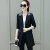 2023 Plus size Autumn Coat Womens Professional Tooling Jacket Casual Long Suit Jackets Black Blazer Abrigo Mujer 3XL