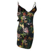 Women's Suspender Skirt Trend Printing Summer Lace Up Waist Dress Retro Style