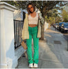 2022 Solid Color Jeans Girl Streetwear Clothing Green Jeans Slim Straight Leg Pants Hip-hop Wide Leg Jeans Y2k