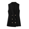 2022 Spring and Autumn  Women's Suit Double Breasted Ladies Black Ladies Jacket Long Female Blazer