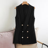 2022 Spring and Autumn  Women's Suit Double Breasted Ladies Black Ladies Jacket Long Female Blazer