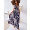 2023 Summer Deep V Sexy Open Back Print Bandage Long Dress Skirt For Work Women Suit Tailleurs Jupes Office Clothes Brazer