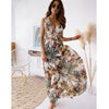 2023 Summer Deep V Sexy Open Back Print Bandage Long Dress Skirt For Work Women Suit Tailleurs Jupes Office Clothes Brazer