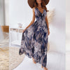 2023 Summer Deep V Sexy Open Back Print Bandage Long Dress Skirt For Work Women Suit Tailleurs Jupes Office Clothes Brazer