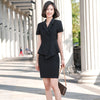 2023 Summer Female Elegant Women's Skirt Suit White Black Blazer Bussiness Jacket Office Lady 2 Pieces Set Plus Size S-5XL