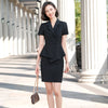 2023 Summer Female Elegant Women's Skirt Suit White Black Blazer Bussiness Jacket Office Lady 2 Pieces Set Plus Size S-5XL