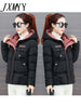 2023 Winter Jacket Women Parkas Hooded Thick Down Cotton Padded Parka Female Jacket Short Coat Slim Warm Outwear P772