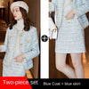 2022 Winter Women's Plus Size Skirt Suit Two-piece Elegant  Long Sleeve Ladies Jacket High Waist Skirt
