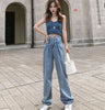 2022 Woman Jeans For Women High Waist Clothes Wide Leg Denim Clothing Blue Streetwear Harajuku Straight Pants