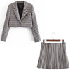 2022 Women 2 Pieces Set Cropped Blazers and Mini Skirt Suit Casual Chic Lady Outfits Women Blazers & Skirt suit