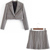 2022 Women 2 Pieces Set Cropped Blazers and Mini Skirt Suit Casual Chic Lady Outfits Women Blazers & Skirt suit
