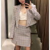 2022 Women 2 piece set suit Cropped Blazer and Mini Skirt Elegant High Chic Lady Woman two piece blazer skirt set