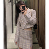 2022 Women 2 piece set suit Cropped Blazer and Mini Skirt Elegant High Chic Lady Woman two piece blazer skirt set
