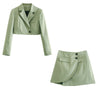 2022 Women 2 piece set suit Cropped Blazer and Mini Skirt Elegant High Chic Lady Woman Summer blazer skirt set