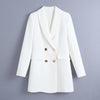 2022 Women Blazer Double-Breasted Long Sleeves Oversized Casual Elegant Lady Woman Suit Blazer