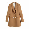 2022 Women Blazer Double-Breasted Long Sleeves Oversized Casual Elegant Lady Woman Suit Blazer