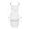 2022  Women Dress Summer Spaghetti Strap Backless Bandage Drawstring Dress Party Club Sexy Elegant White Dresses Female